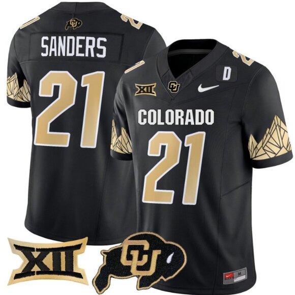 Mens Youths Kids Womens CU Shilo Sanders Black Vapor Stitched Jersey